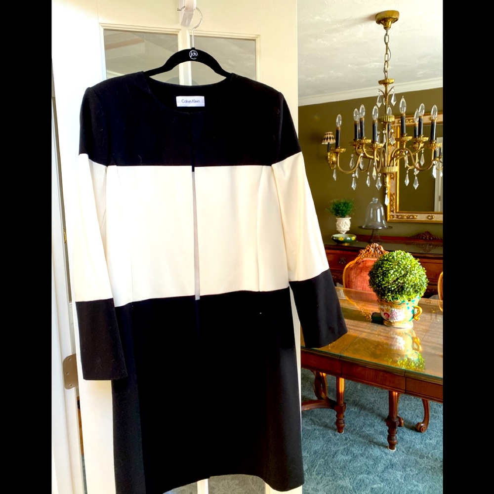 Calvin Klein Black and White spring coat